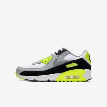 Nike Air Max 90 LTR - Nagyobb Gyerek Utcai Cipő - Fehér/Világos Szürke/Szürke